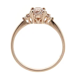 Morganite & 1/10 Ct. Tw. Diamond Ring In 10K Rose Gold