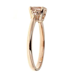 Morganite & 1/10 Ct. Tw. Diamond Ring In 10K Rose Gold