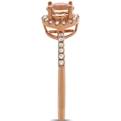 Morganite & 1/5 Ct. Tw. Diamond Ring In 10K Rose Gold