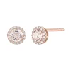 Morganite & Diamond Accent Stud Earrings In 14K Rose Gold