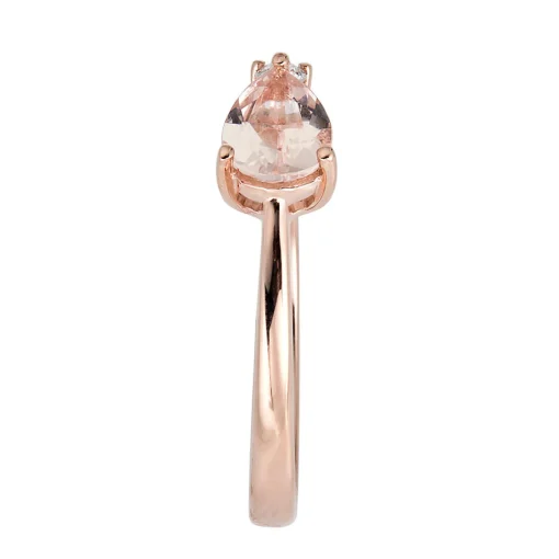 Morganite & Diamond Open Ring In 10K Rose Gold