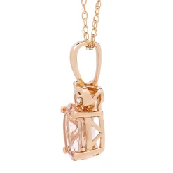 Morganite & Diamond Pendant In 10K Rose Gold