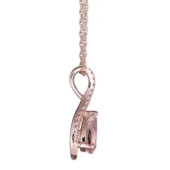 Morganite & Diamond Pendant In 10K Rose Gold