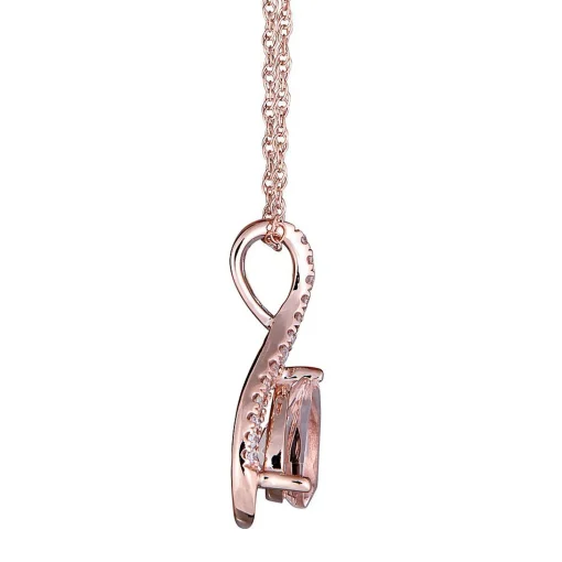 Morganite & Diamond Pendant In 10K Rose Gold