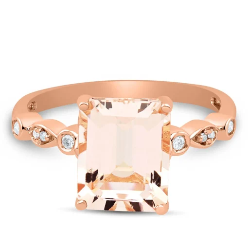 Morganite & Diamond Ring In 10K Rose Gold