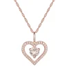 Morganite And Diamond Heart Pendant In 10K Rose Gold (1/8 Ct. Tw.)