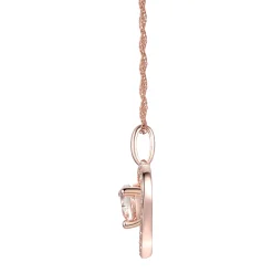 Morganite And Diamond Heart Pendant In 10K Rose Gold (1/8 Ct. Tw.)