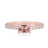 Morganite And Diamond Stack Ring In 10K Rose Gold (1/7 Ct. Tw.)