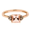 Morganite, Champagne & White Diamond Ring In 10K Rose Gold