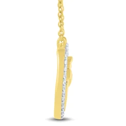 Mother And Child Diamond Heart Necklace In 10K Yellow Gold (1/10 Ct. Tw.)