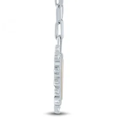 Mother Of Pearl And Lab-Created White Sapphire Heart Burst Pendant In Sterling Silver