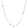 Multi-Colored Enamel Link Chain In 14K Yellow Gold, 18"