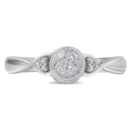 Multi-Diamond Promise Ring In Sterling Silver (1/10 Ct. Tw.)