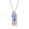 Multi-Gemstone Bird Pendant In Sterling Silver