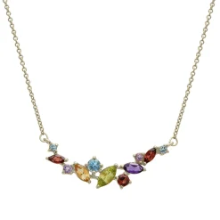 Multi-Gemstone Necklace In 14K Yellow Gold