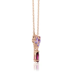 Multi-Gemstone Necklace In 10K Rose Gold