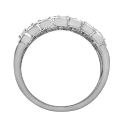 Multi-Row Diamond Ring With Open Design In 10K White Gold (1/2 Ct. Tw.)