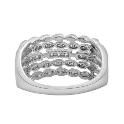 Multi-Row Diamond Ring With Open Design In 10K White Gold (1/2 Ct. Tw.)