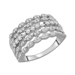 Multi-Row Diamond Ring With Open Design In 10K White Gold (1/2 Ct. Tw.)