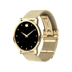 Museum Classic Men's Watch With Mesh Bracelet In Yellow Gold-Tone Pvd Stainless Steel, 40Mm