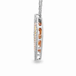 Nested Heart Necklace In 10K Yellow, White And Rose Gold (1 Ct. Tw.)