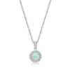 Opal & 1/10 Ct. Tw. Diamond Pendant In Sterling Silver