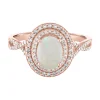 Opal & 1/3 Ct. Tw. Diamond Ring In 10K Rose Gold