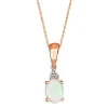 Opal & Diamond Pendant In 10K Rose Gold