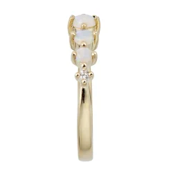 Opal & Diamond Ring In 10K Yellow Gold