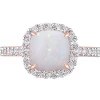 Opal & White Topaz Ring In 10K Rose Gold