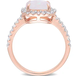 Opal & White Topaz Ring In 10K Rose Gold