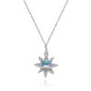 Opal And Diamond Accent Star Pendant In 10K White Gold