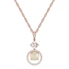 Opal And Morganite Pendant With Diamonds In 10K Rose Gold (1/3 Ct. Tw.)
