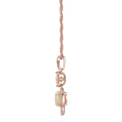 Opal And Morganite Pendant With Diamonds In 10K Rose Gold (1/3 Ct. Tw.)