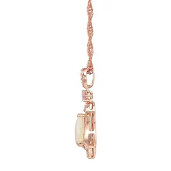 Opal, Pink Sapphire & 1/5 Ct. Tw. Diamond Pendant In 10K Rose Gold