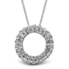 Open Circle Diamond Necklace In 10K White Gold (1 Ct. Tw.)