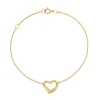 Open Heart Bracelet In 14K Yellow Gold