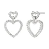 Open Heart Diamond Earrings In 10K White Gold (1/3 Ct. Tw.)