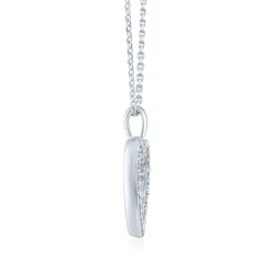 Open-Heart Cross Pendant In Sterling Silver (1/10 Ct. Tw.)
