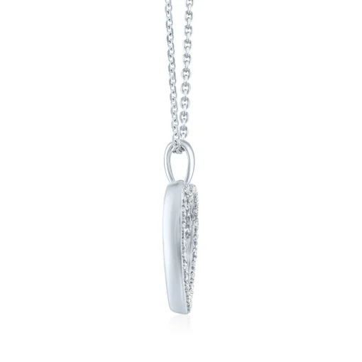 Open-Heart Cross Pendant In Sterling Silver (1/10 Ct. Tw.)