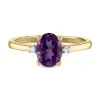 Oval Amethyst & Diamond Accent Ring In 14K Yellow Gold