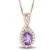 Oval Amethyst & Lab Created White Sapphire Pendant In 10K Rose Gold