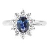 Oval Blue Sapphire Ring With Diamond Halo In 14K White Gold (5/8 Ct. Tw.)