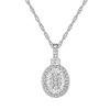 Oval Diamond Cluster Pendant In 10K White Gold (1/4 Ct. Tw.)
