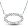 Oval Lab Grown Diamond Necklace In 14K White Gold (1/3 Ct. Tw.)