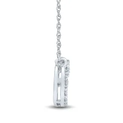 Oval Lab Grown Diamond Necklace In 14K White Gold (1/3 Ct. Tw.)