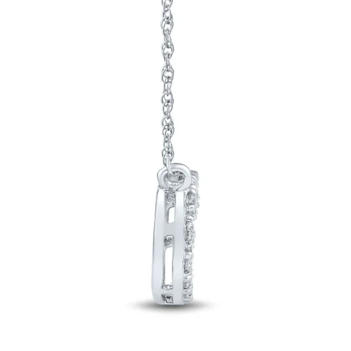 Oval Lab Grown Diamond Necklace In 14K White Gold (1/3 Ct. Tw.)