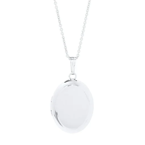 Oval Locket In Sterling Silver, 18"