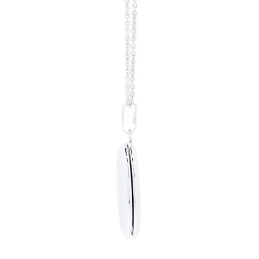 Oval Locket In Sterling Silver, 18"