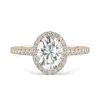 Oval Moissanite Halo Ring In 14K Rose Gold (1 3/5 Ct. Tw.)
